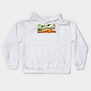 Elie Shorefront [Digital Landscape and Architecture Illustration] Scottish Seaside Towns 2 Kids Hoodie